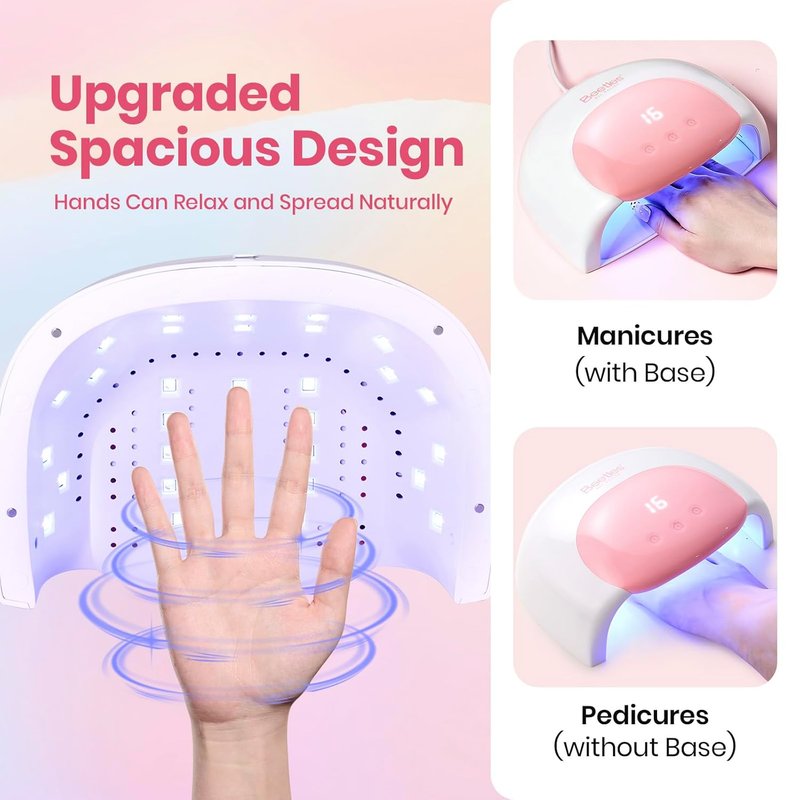 Beetles UV LED Nail Lamp - Candy White Gel Polish Dryer with Smart Sensor & 3 Timers | Larger Space for DIY Nails
