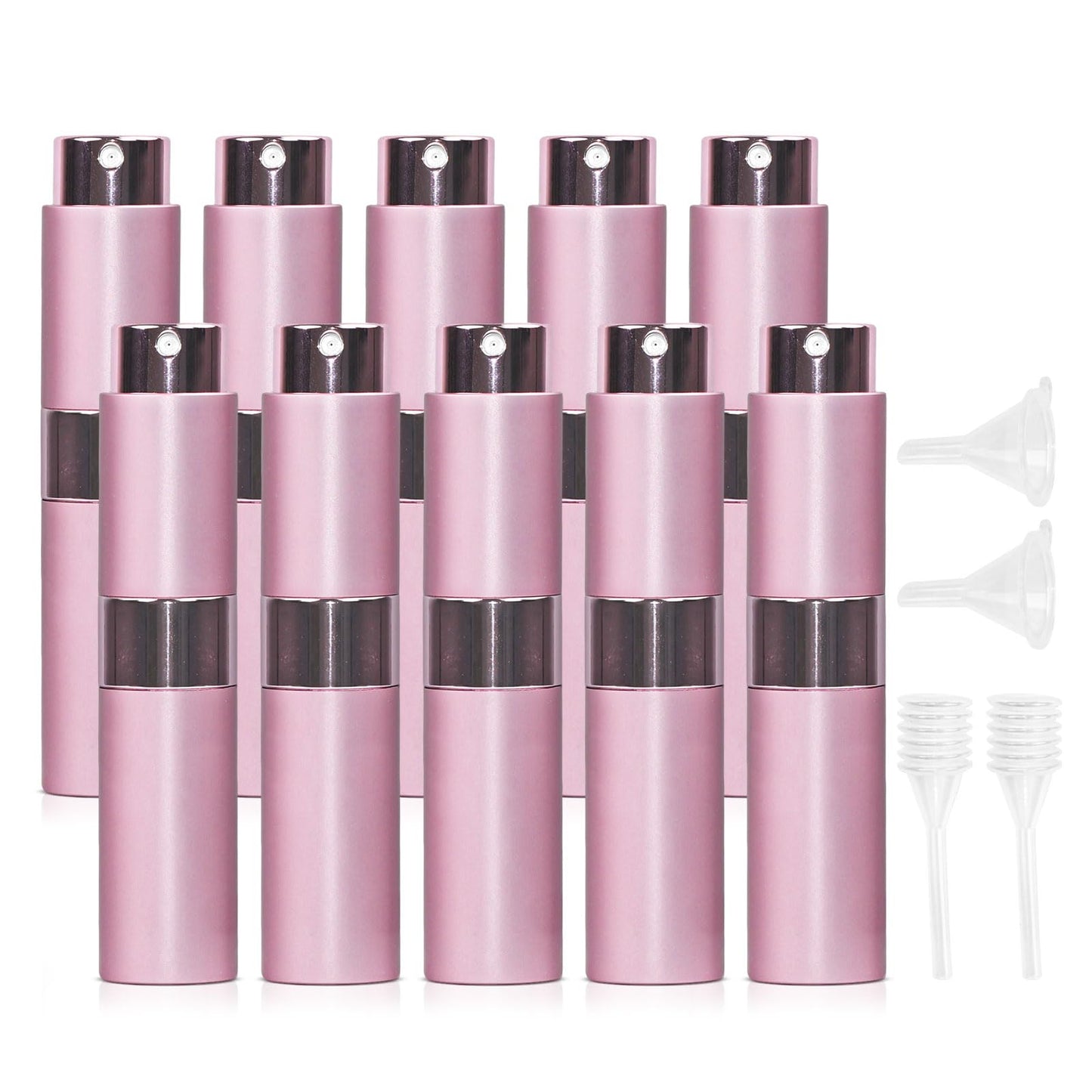 HDFCLUP 10 PCS 8ml Perfume Atomizer Refillable Bottle, Cologne Travel Spray Bottle, Mini Spray Empty for Refill, Refillable Portable Sprayer (Pink)