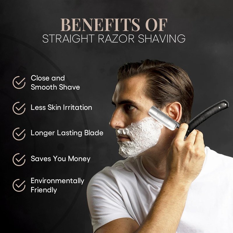 Naked Armor Elyan Straight Razor - Shave Ready 7/8" Round Nose Japanese Steel Straight Razors for Men with Resin Scale, Case Included, Close Shave