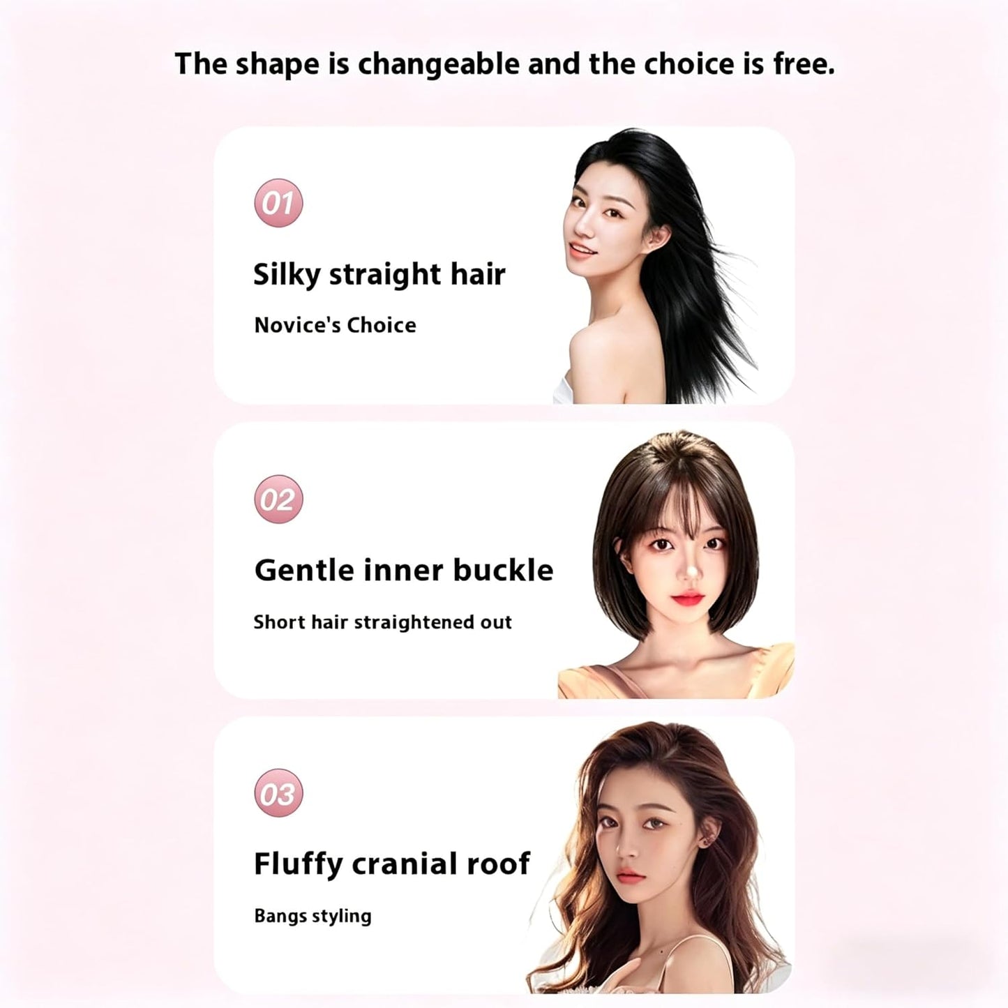 Cordless Straightening Brush for Short Hair - Ionic & Ceramic Care, Fast 30s Heat, 4 Temp Settings | USB-C Rechargeable, Pink
