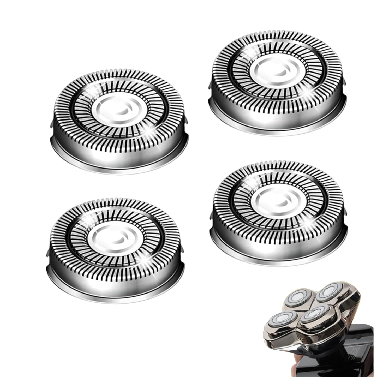 Compatible with Pitbull Shaver Replacement Blade,4 Pcs Fit for Skull Shaver Replacement Heads,Pro 4Replacement Blades Fit for Skull Pitbull ShaverGold/Silver/Butterfly Kiss/Platinum/Diamond PRO.