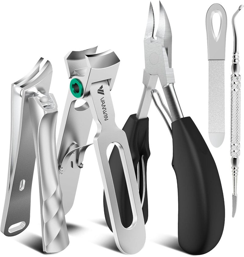 Toenail Clippers for Seniors - Heavy Duty Thick Nail Cutter with 37mm Wide Opening | Long Handle for Easy Grip