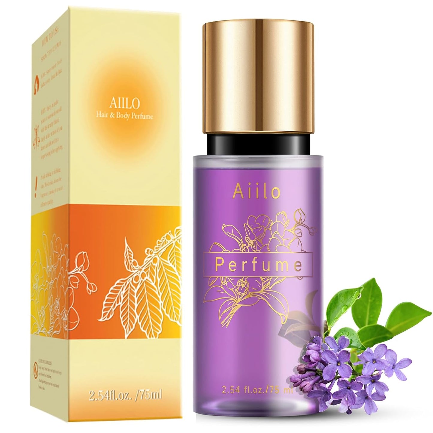 Natural Hair Perfume for Women - Long-Lasting Fragrance for Hair, Body & Clothes | 75ml/2.54 fl oz - Transparent Violet