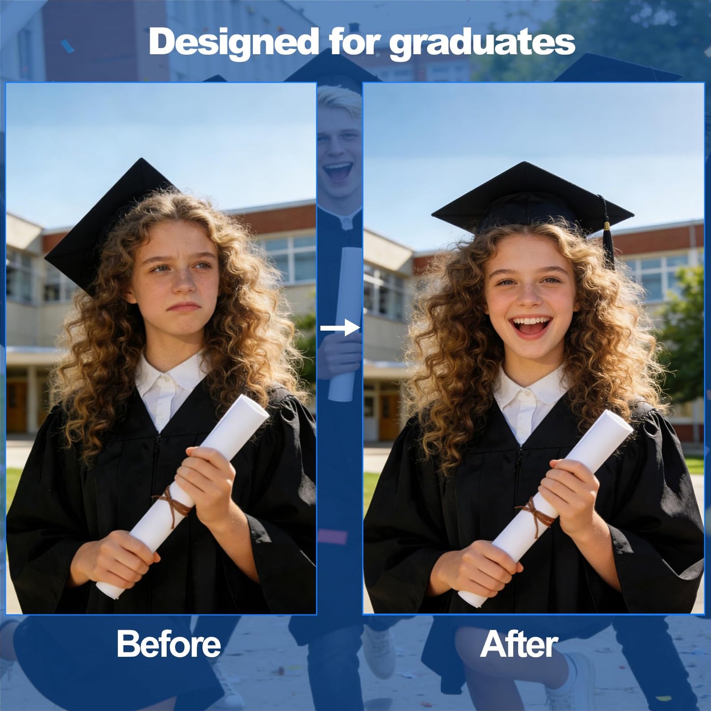 EMOOULI 2 Pcs Graduation Cap Headband, Secure Hairstyle, Not Change Hair, Firm Anti-Fall Hairband for Graduates, Students (2)