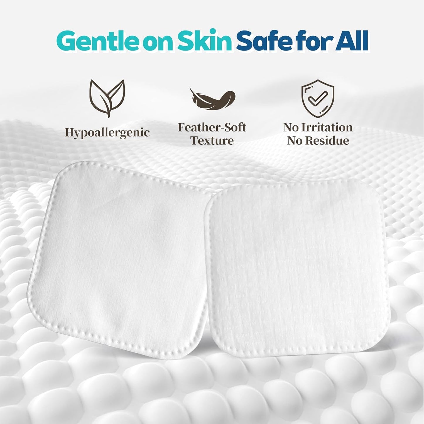 Large Cotton Pads for Face - Lint-Free, Triple-Layer Makeup Remover Rounds | 70 Count