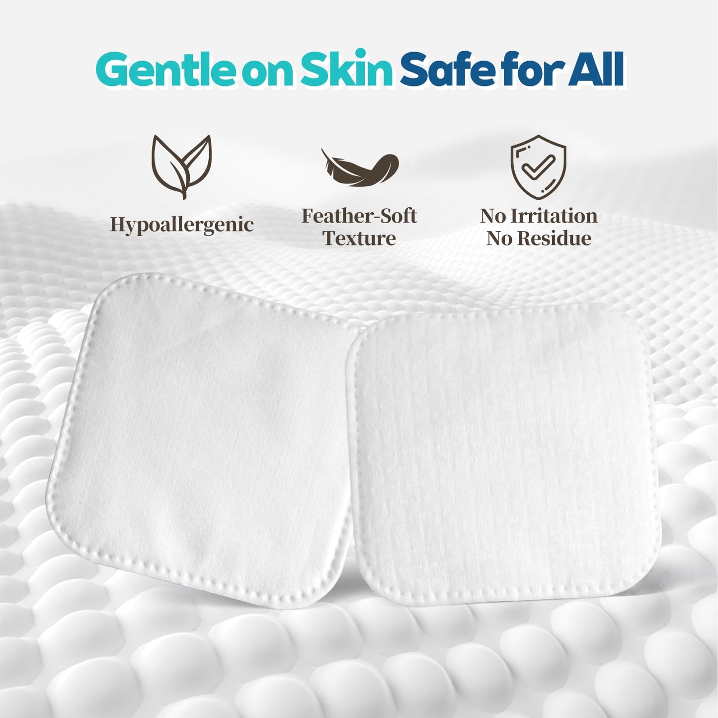 Vexlytra Large Cotton Pads for Face (70 Count) – No Tear & Lint-Free, Triple-Layer Thick Rounds for Makeup Remover, Toner, Exfoliation & Skincare