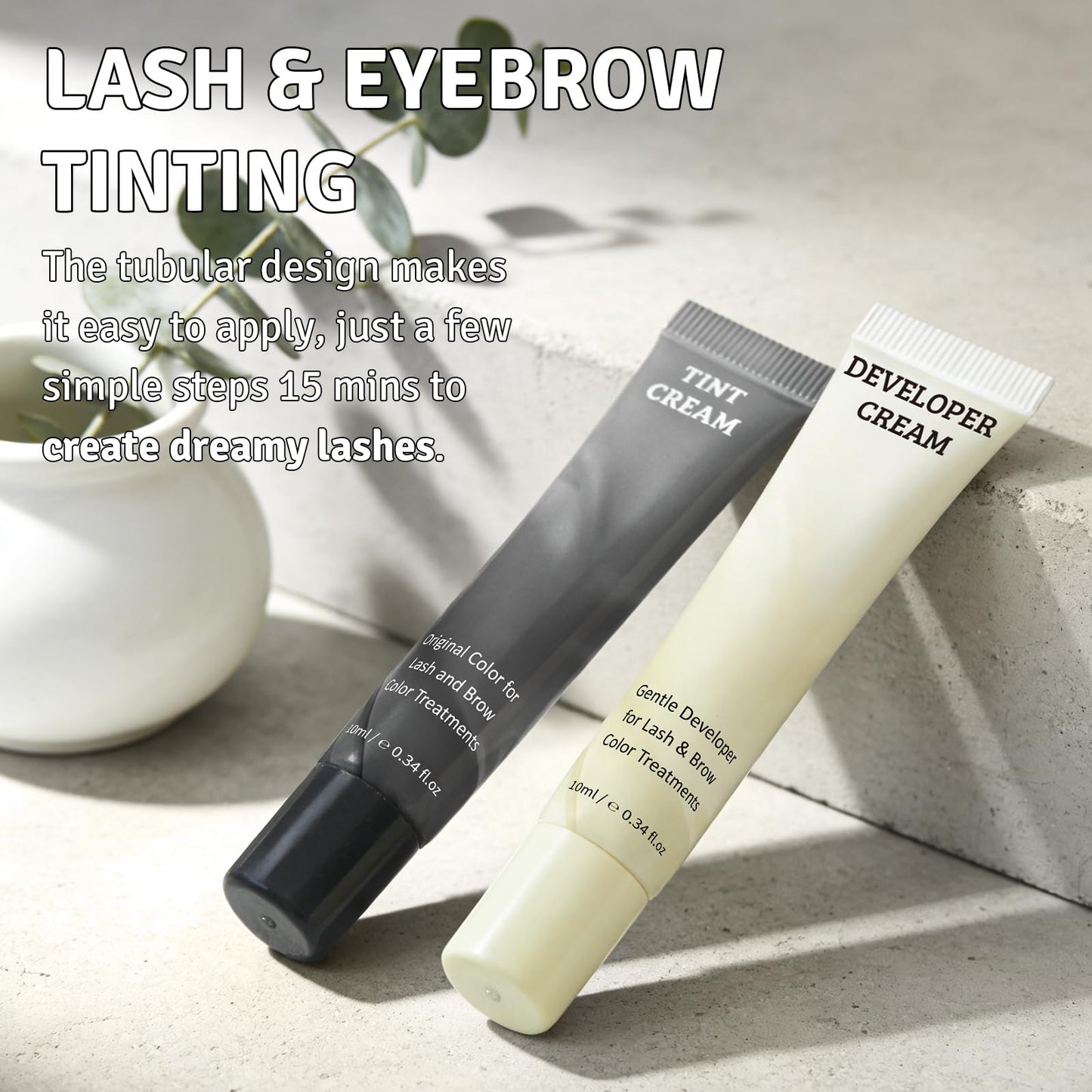 Libeauty Lash & Brow Color Kit – Instant Black Eyelash Color 10 ml, Eyebrow Coloring Set Last Up to 4 Weeks, Waterproof, Gentle Formula, Easy DIY Salon Results at Home