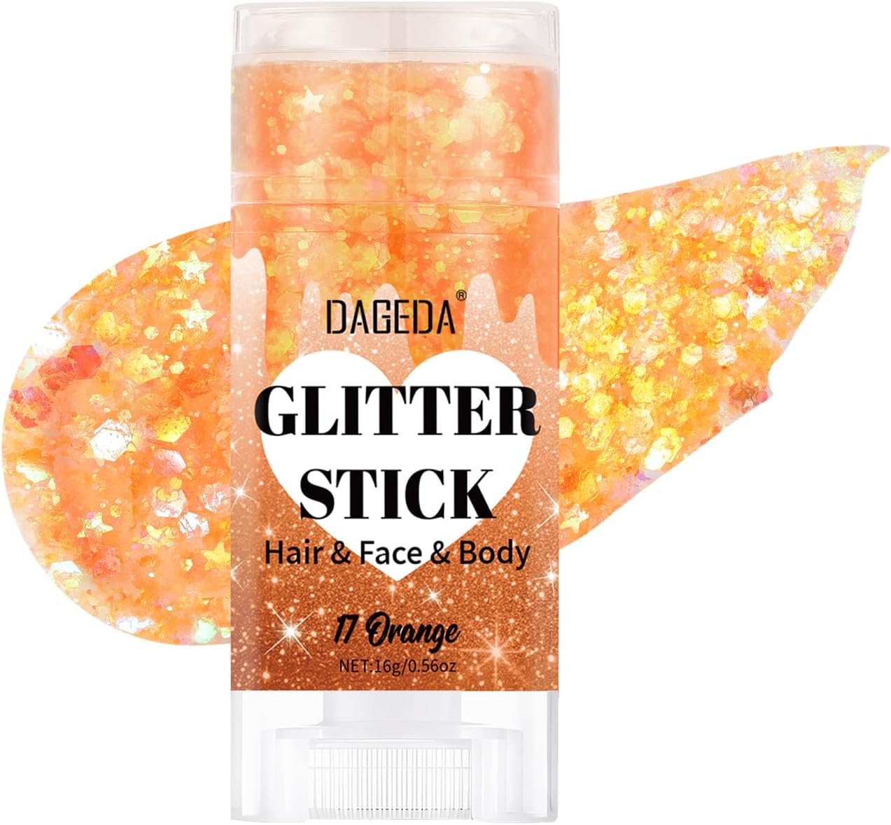 Red White Blue Body Glitter Stick - Sparkly Face Glitter Makeup for 4th of July | Shimmer Face Paint Stick