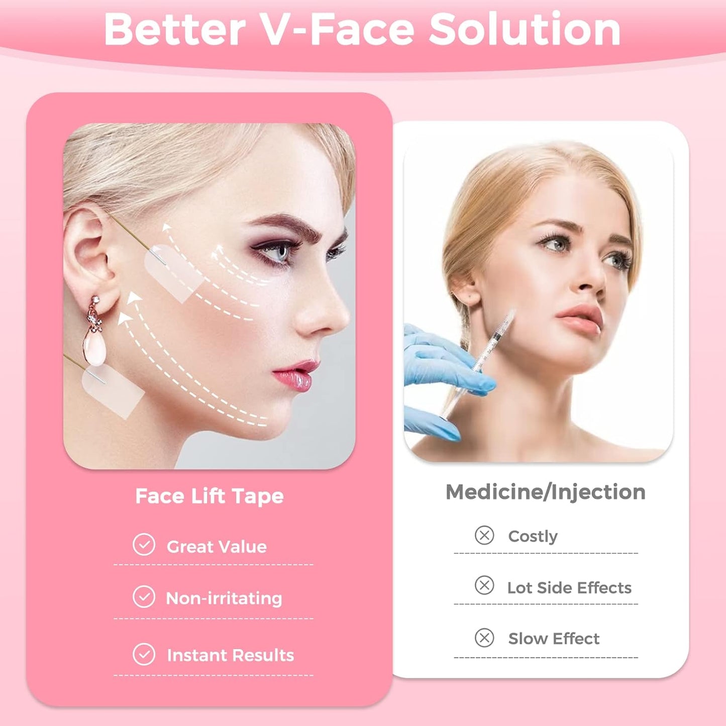 Invisible Face Lift Tape - 120Pcs Adjustable Bands for Instant Skin Tightening | Perfect for Jawline, Neck & Double Chin