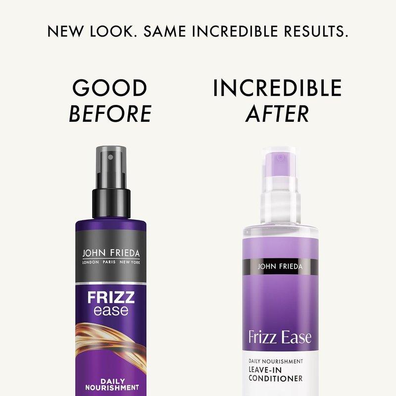 John Frieda Frizz Ease Leave-In Conditioner Spray - Anti-Frizz Daily Nourishment, 8 fl oz | Pack of 2