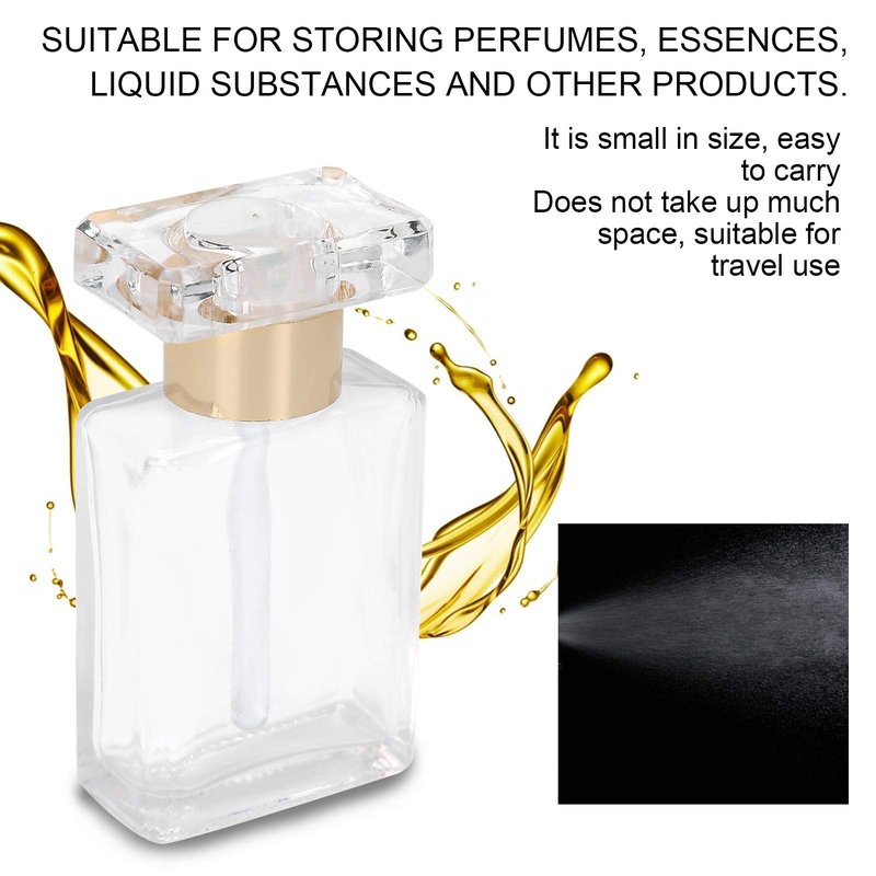 5pcs Clear Glass Empty Perfume Bottles, Travel Portable, Refillable Perfume Bottles, 17ml. Compact design, perfect for storing perfumes and essential oils.