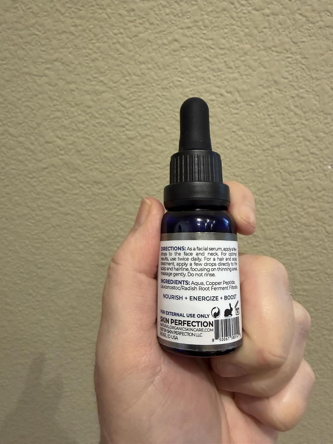 1% GHK-Cu Copper Peptide Serum - Vegan Face & Neck Treatment | 0.5 fl oz