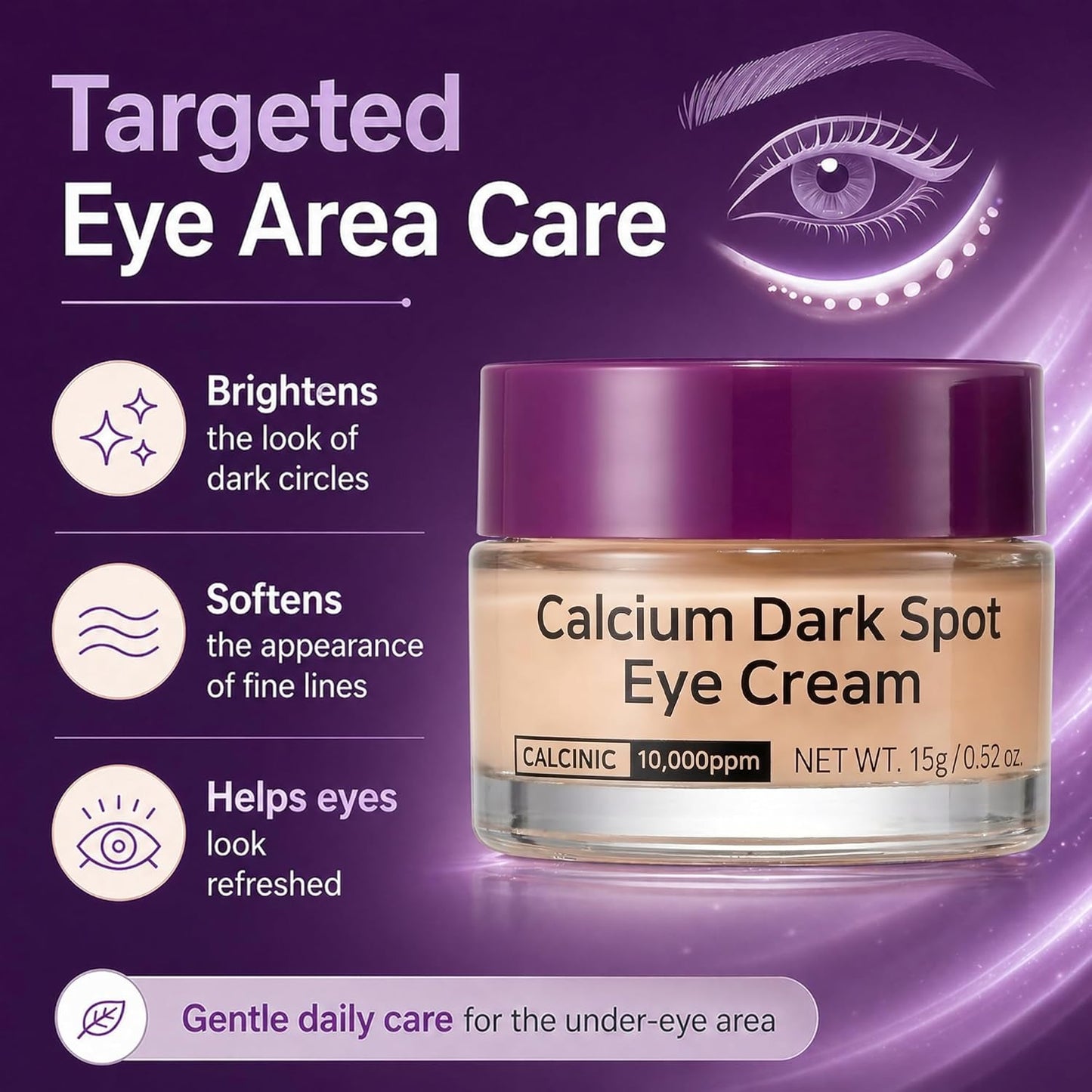 Calcium Dark Spot Eye Cream - Anti-Aging Formula for Dark Circles & Sagging Skin | 2 Pack