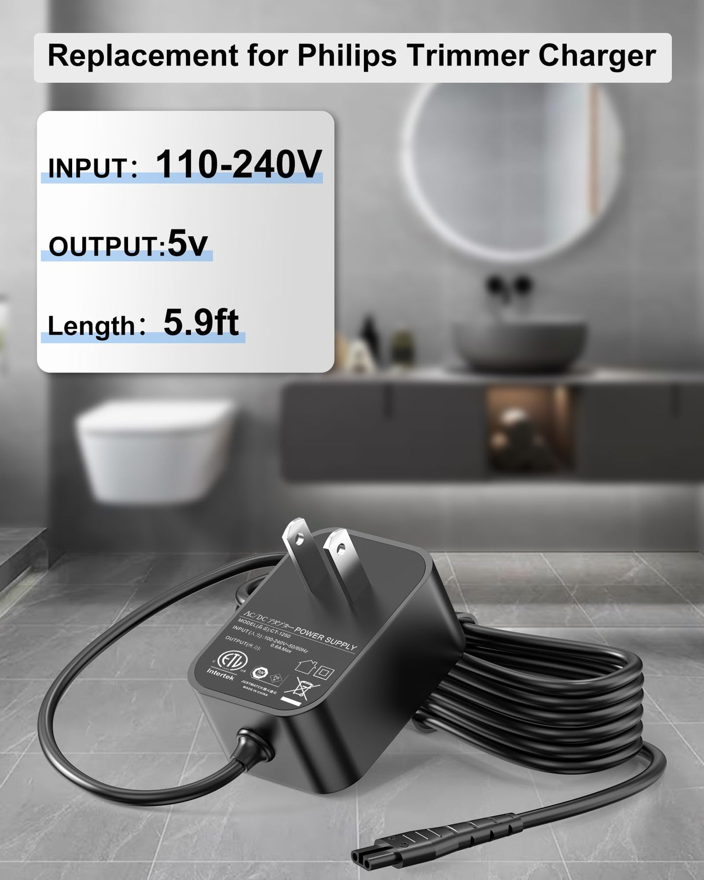 VHBW 5V for Remington Shaver Charger Cord Compatible with Remington HC5870/HC4250/PF7500/PF7600/PG6250/ PG6255/PG6170/PG6171/XR7000/XF8700/XR1400/HC5950 Shaver Trimmer,PA-0510N AC Adapter
