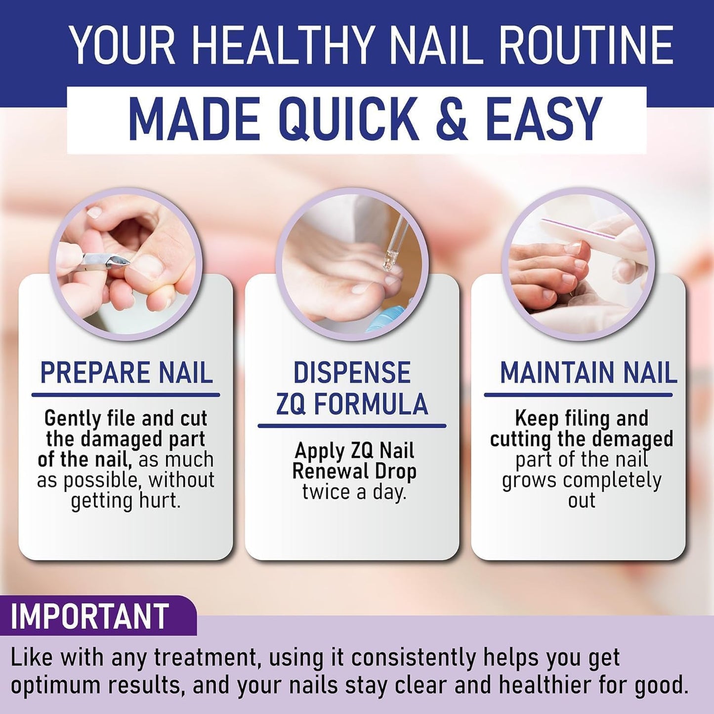 Nail Care Drops for Toenails & Fingernails - Daily Solution for Healthy Nails | Easy Application - 6-Pack