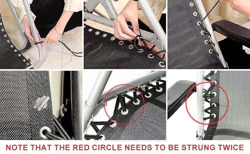 Zero Gravity Chair Replacement Cords - 12-Piece Elastic Kit