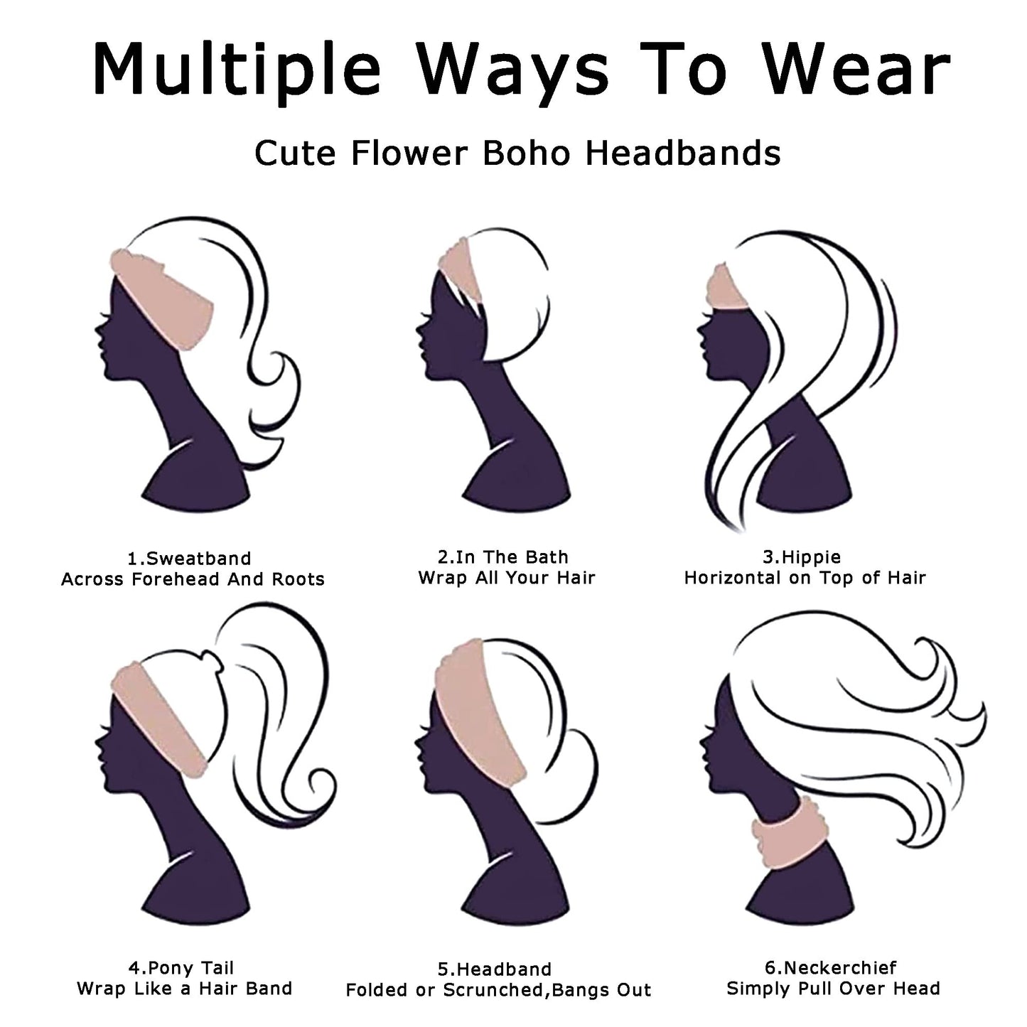 STGDAK Boho Headbands For Women Fashion Criss Cross Hair Bands Stretch Turban Knot Head Bands Yoga Running Sweatband Elastic Headband Stylish Wrap Headbands Hair Accessories for Teen Girls 4 Pack