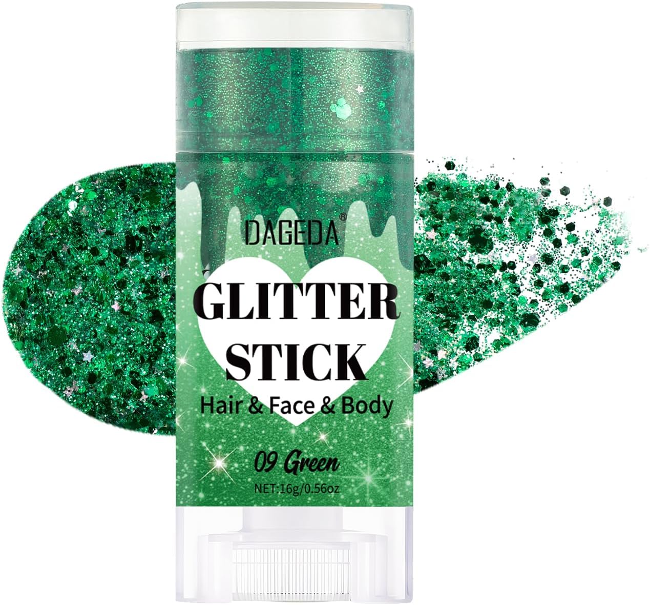 Red White Blue Body Glitter Stick - Sparkly Face Glitter Makeup for 4th of July | Shimmer Face Paint Stick