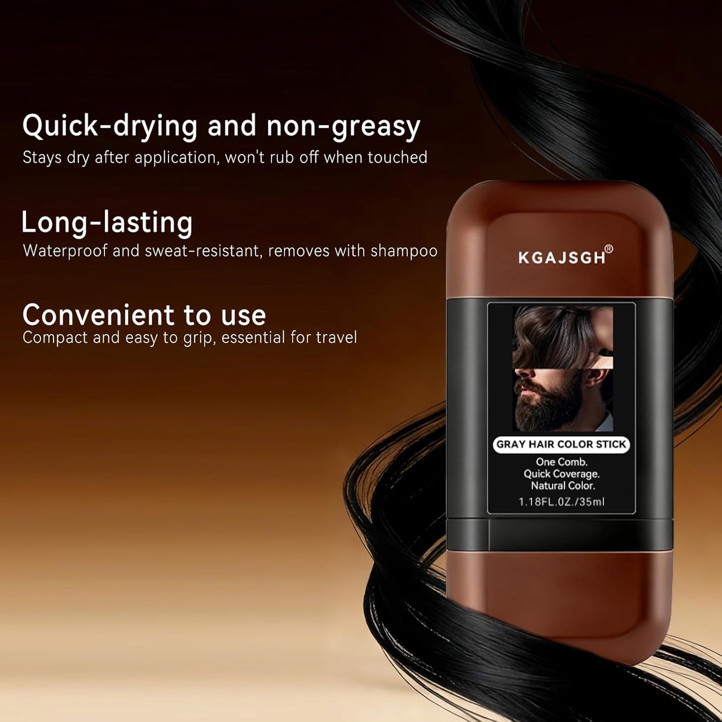 Gray Hair Color Stick - Portable Touch-Up Pen for Instant Coverage | Quick-Dry & Non-Fading Solution for Men & Women