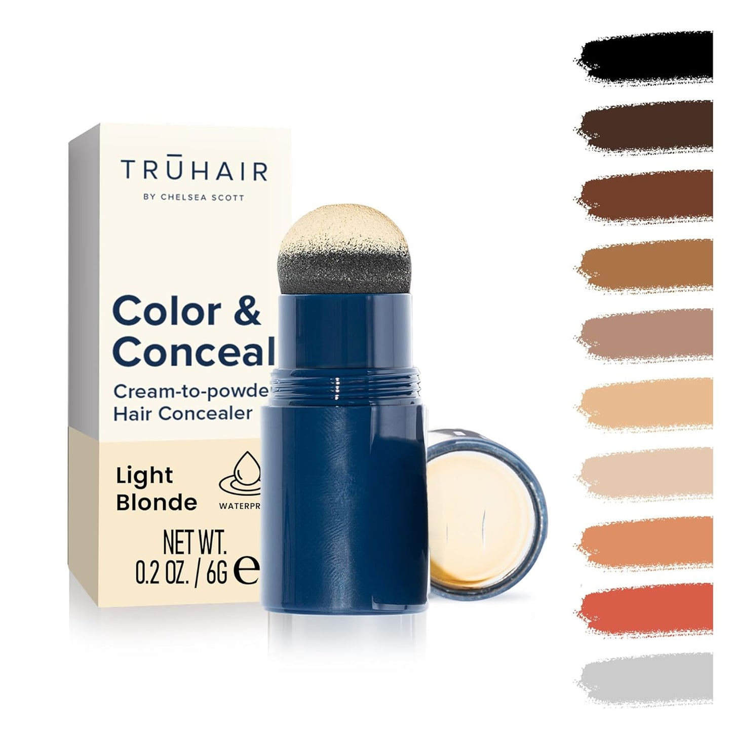 TRUHAIR Color & Conceal Waterproof Root Touch Up - Gray Coverage & Hairline Filling | Auburn Shade