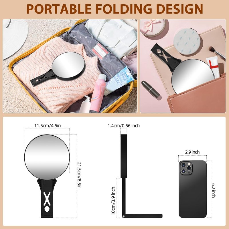 Double-Sided 40X/5X Magnifying Mirror - Precision Makeup & Travel-Friendly Design | Handheld & Table Stand