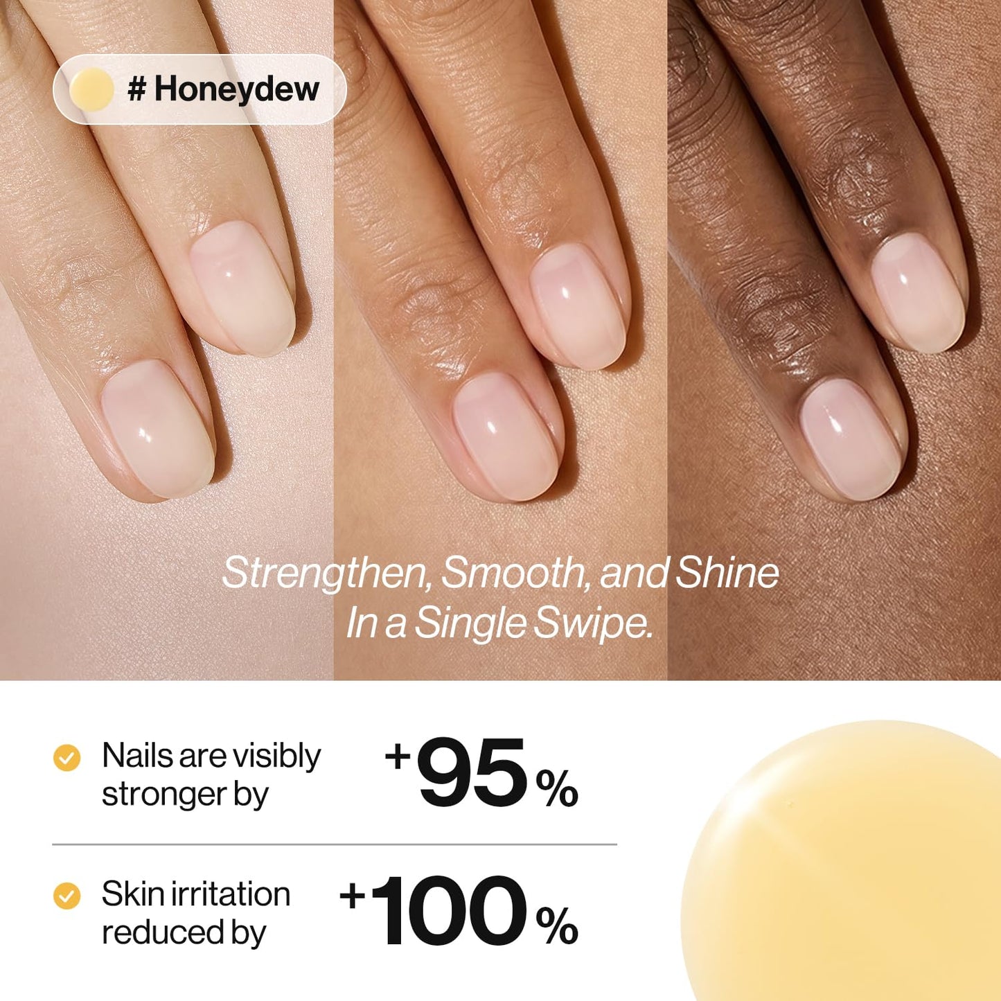 ohora 2-in-1 Sheer Nail Polish & Strengthener(Honeydew) | Tinted Nail Concealer | Nail Hardener for Weak, Damaged Nails | Nail Care Polish with Glossy Finish | Glazed-Syrup Formula, 15 mL