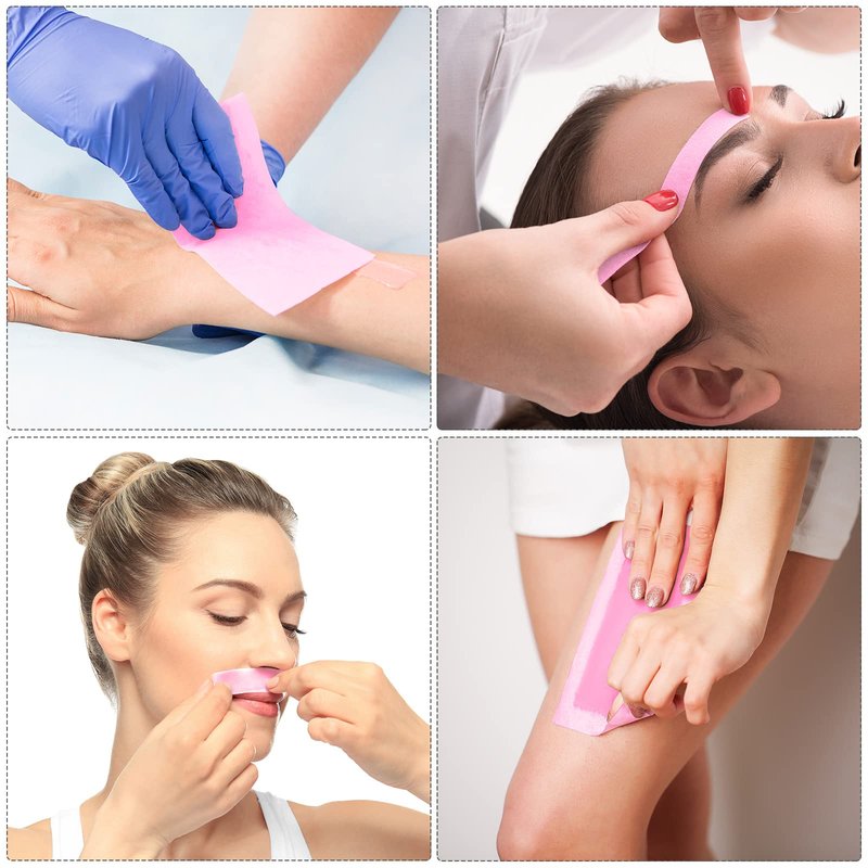 Maitys 400 Non-woven Waxing Strips for Facial, Body, Leg, Face and Bikini Hair Removal (Pink)