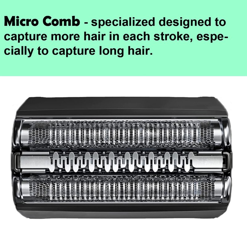 52B Series 5 Replacement Head for Braun Electric Shaver, S5 Wet and Dry Replacement Foil and Cutter Compatible with 5190cc 5090 5020 (2 Count)
