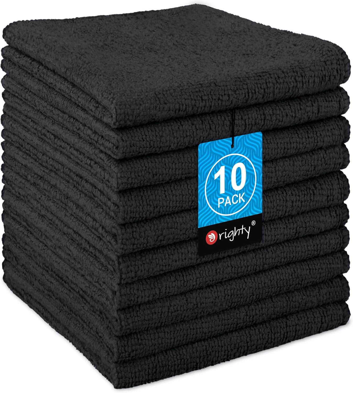Microfiber Washcloths 20 Pack - Soft, Quick-Dry Face & Hand Towels for Travel, Gym, Spa | 11.5"x11.5", Black