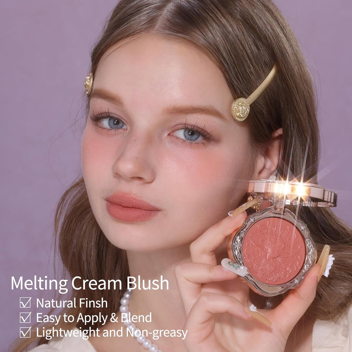 Little Angel Cream Blush - Muted Red Hydrating Blush for Cheeks | Buildable & Blendable Dewy Makeup, 0.21 Oz