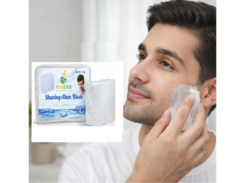 Aftershave Alum Block – Natural Unscented Shaving Stone for Men, Post-Shave Care for Sensitive Skin, Travel-Friendly with Durable Plastic Case & Hanging Option (100 g / 3.5 oz)