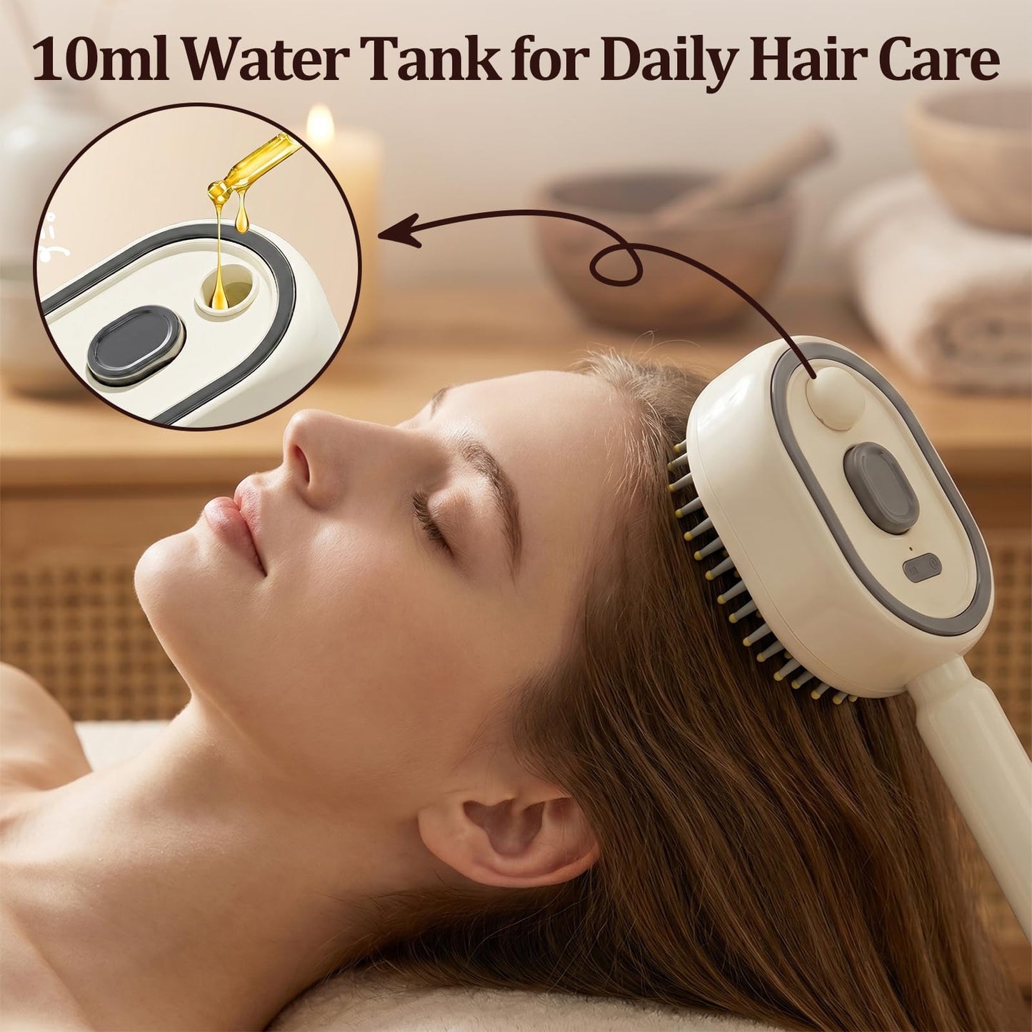 Electric Spray air Cushion Massage Comb 3-in-1 Steam Hair Brush Hairbrush Electric Spray Hair Cushion Comb Detangling Scalp Care for Hair Tangles & Dryness (Purple)