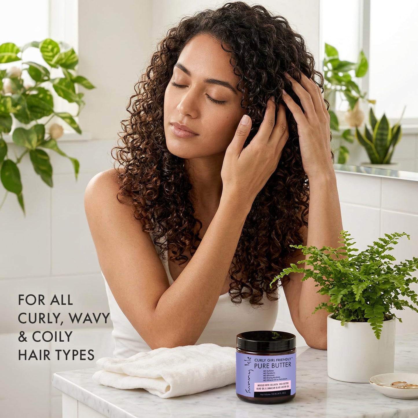 Sunny Isle Curly Girl Friendly Hair Butter for Dry Hair & Scalp, Moisturizing Hair & Skin, Jamaican Black Castor Oil & Shea Butter, Olive Oil, Seals Moisture for Curly, Coily & Natural Hair, 4oz