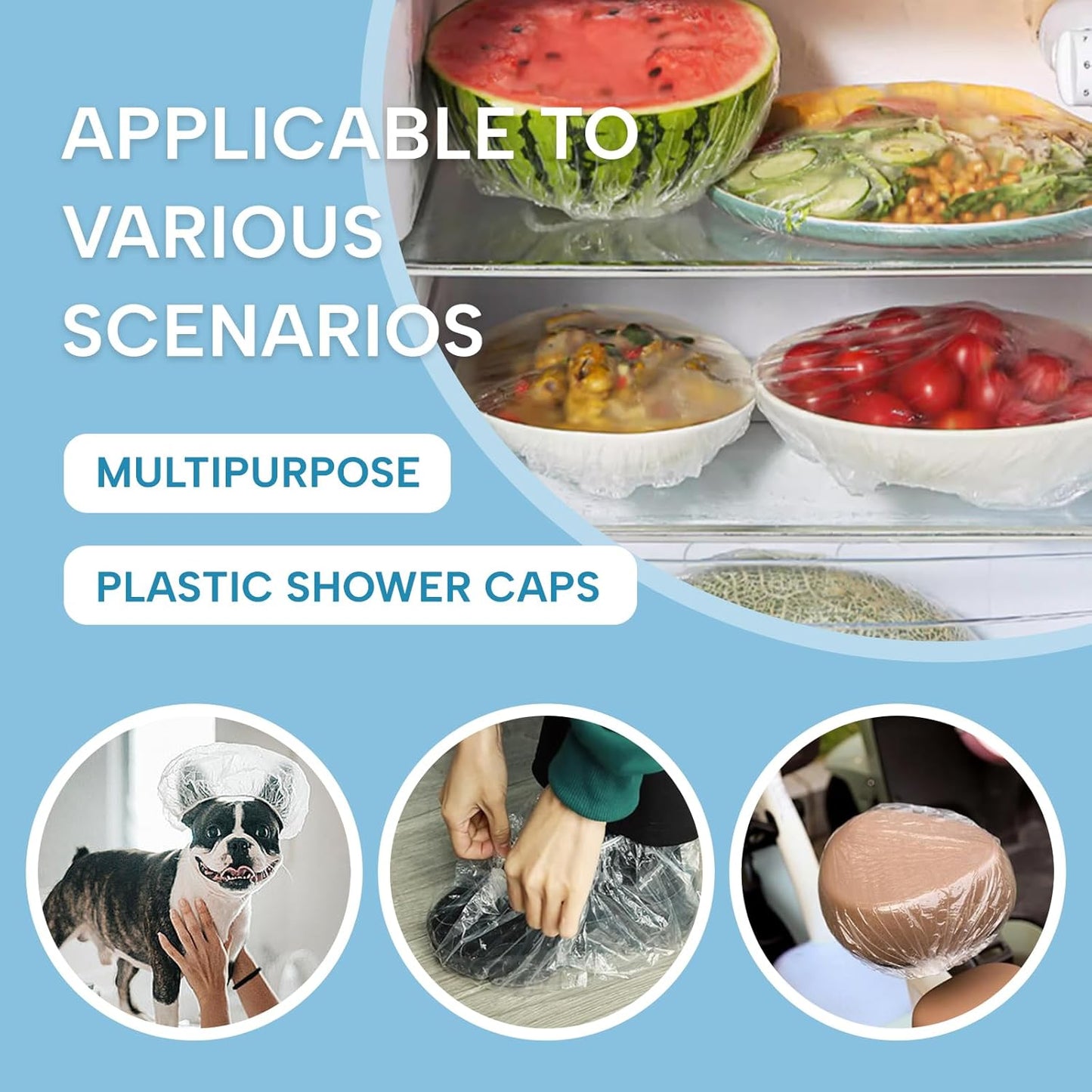30PCS Disposable Shower Caps - Large Thick Waterproof Hair Covers for Women | 20.5" Clear Spa & Travel Use