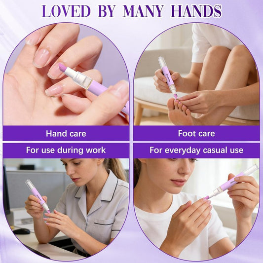 3PCS 2-in-1 Cuticle Oil Pusher Pen, New Ceramic Cuticle Pusher & Oil Pen, Portable Cuticle Remover Tool for Hangnails, Dry & Damaged Nails, Moisturize Strengthen Brighten Nails Care