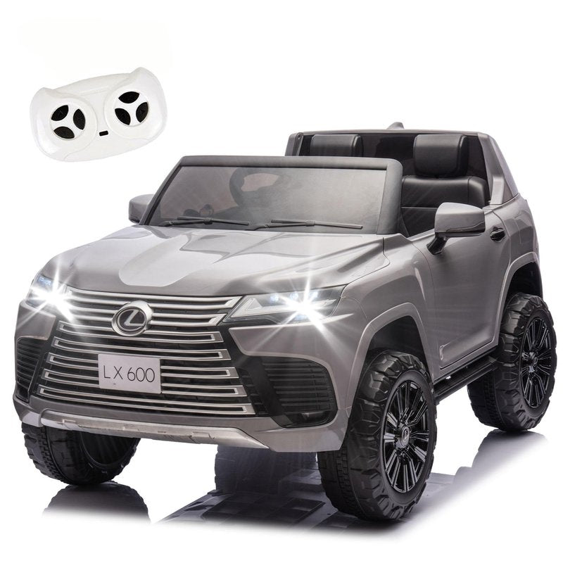 24V Ride on Toys for Big Kids, Licensed Lexus LX600 2 Seater Ride on Cars w/Remote Control, 4-Wheel Suspension, LED Lighting, Bluetooth, Power Display, Electric Car for Boys Girls, Gray