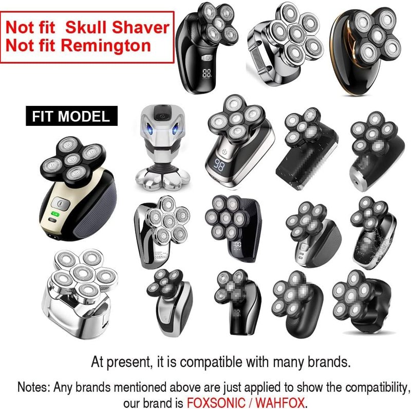 Universa 2Pcs 5 Blades Replacement Heads for Mainstream head shaver brands, Head Shaver Replacement Blades (5 Black+ Gold)