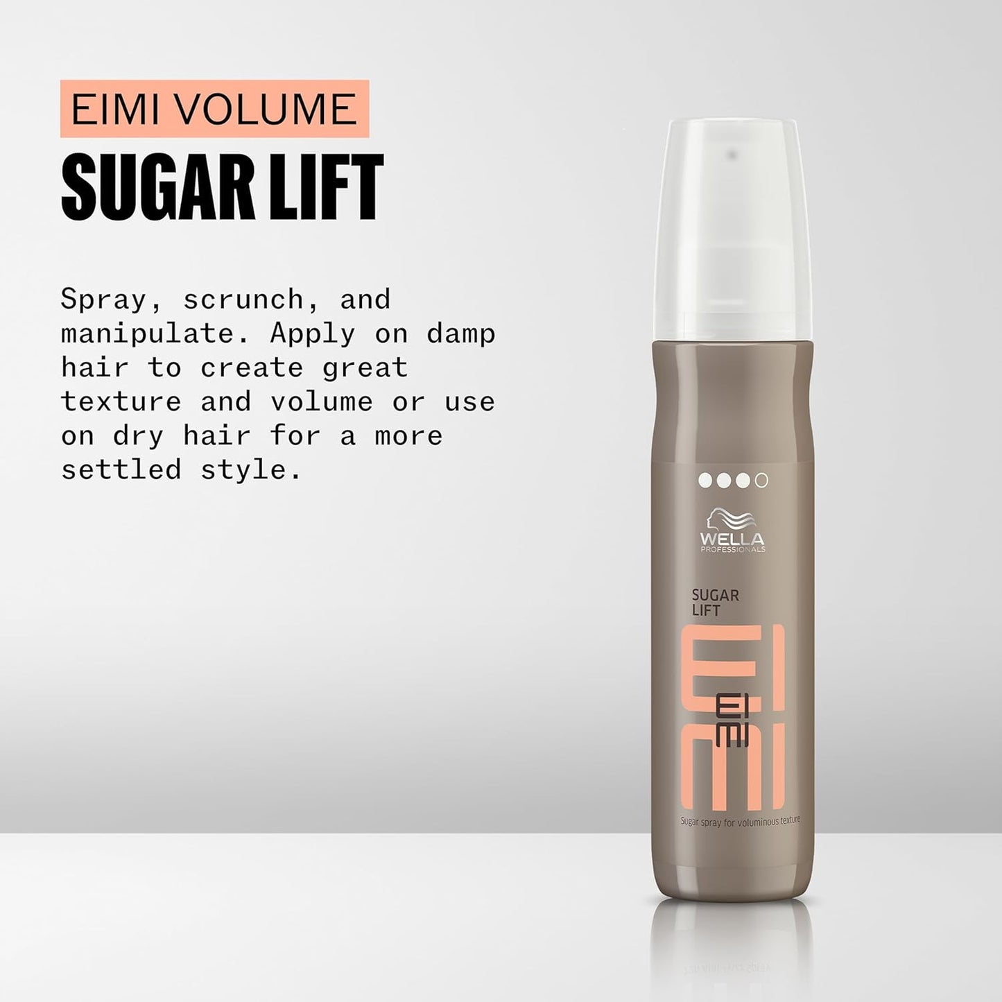 Wella Professionals EIMI Sugar Lift Spray - Volume & Texture Hair Spray | Strong Hold, Luminous Shine | 5.07 Fl Oz