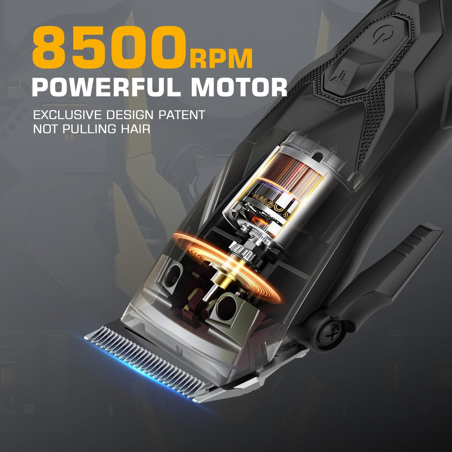 Professional Hair Clippers for Men, Professional Barber Clippers and Trimmer Set, Mens Cordless Hair Clipper for Barbers Haircut Kit Fade Black