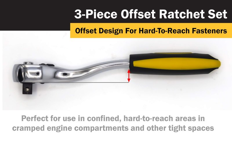 Titan 18025 3-Piece 72-Tooth Offset Ratchet Set