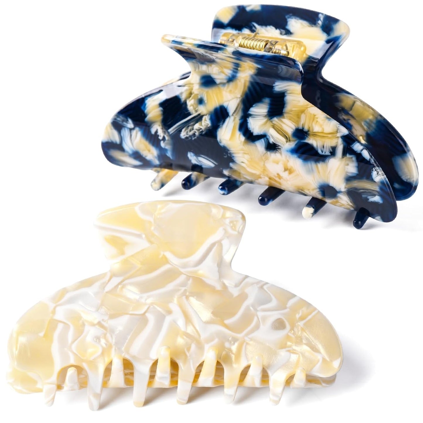 Hair Claw Banana Clips - Tortoise & Leopard Print Celluloid Barrettes | Large Fashion Accessories for Women