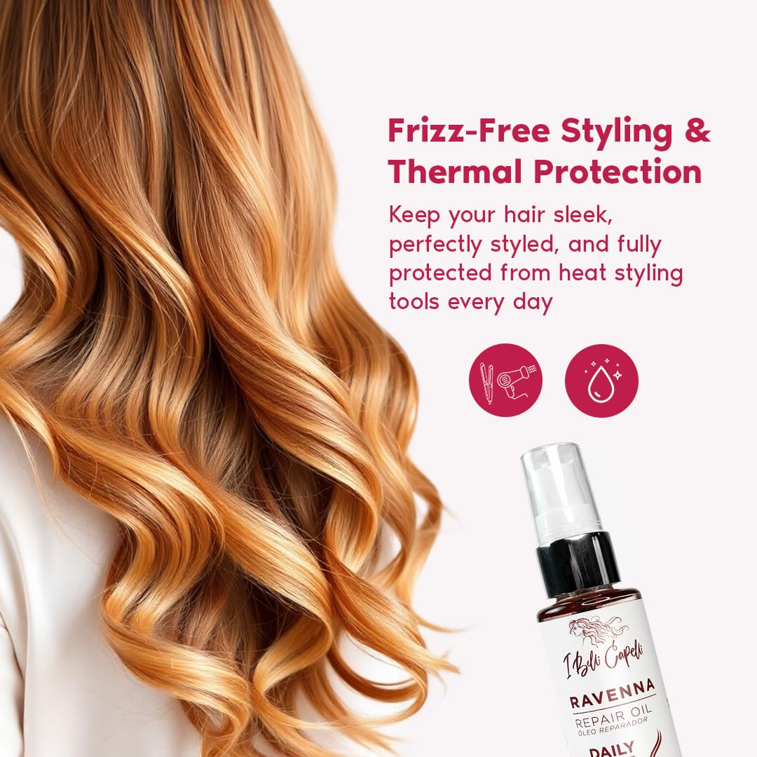 I Belli Capelli Ravenna Hair Mask & Repair Oil Kit - Deep Conditioner for Dry, Damaged Hair Treatment- Hydrates, Repairs & Nourishes - For All Hair Types - Mascarilla Para el Cabello (2-Pack)
