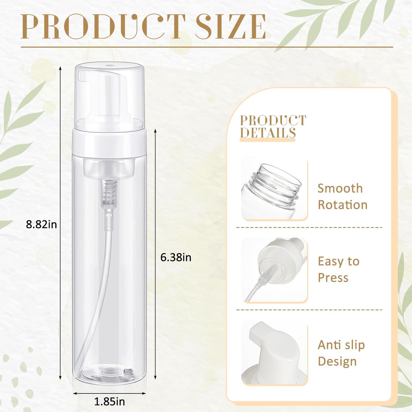 Havawish 24 Pcs 8 Oz/ 250 ml Foaming Soap Dispenser Foaming Pump Bottle Plastic Travel Hand Portable Container for Liquid Shampoo, Lash Cleanser