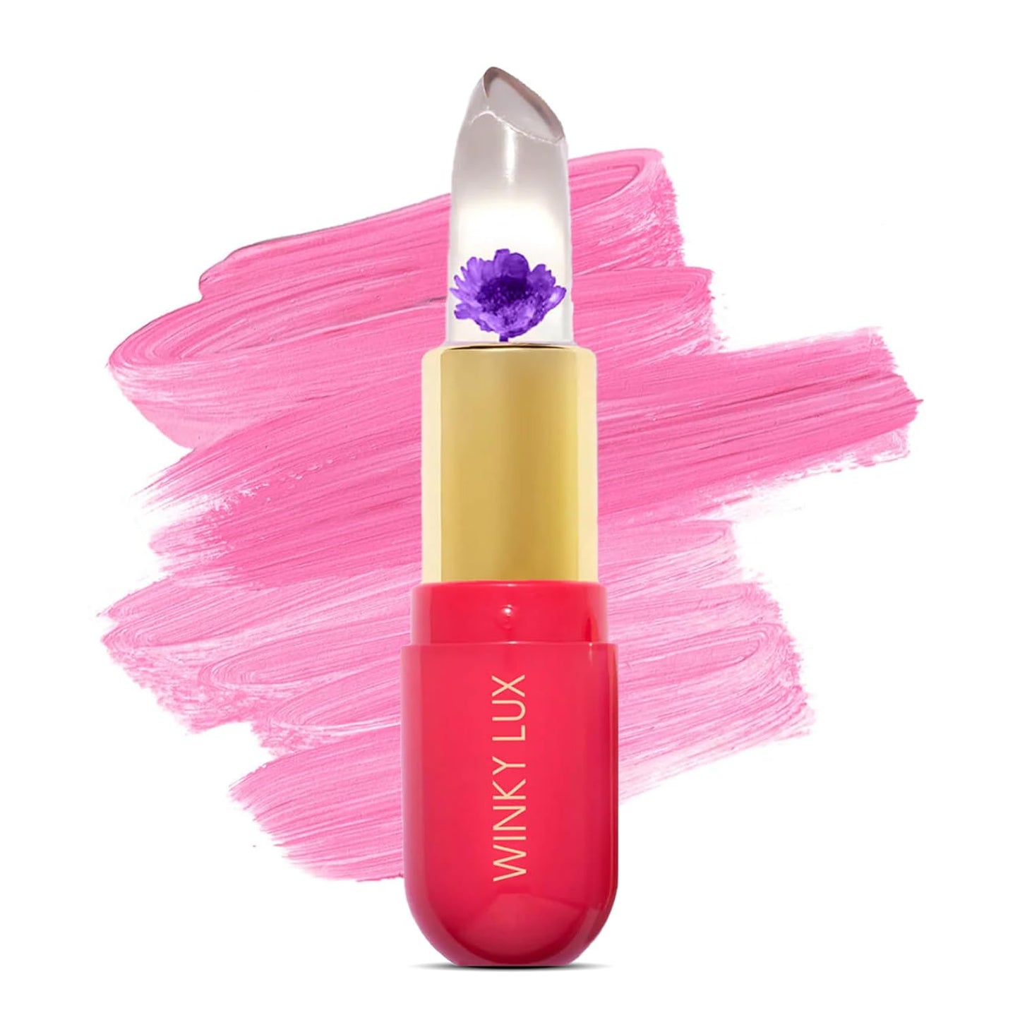 Winky Lux Flower Balm - pH Color Changing Lip Balm | Vegan Hydrating Sheer Pink Lipstick with Vanilla Scent