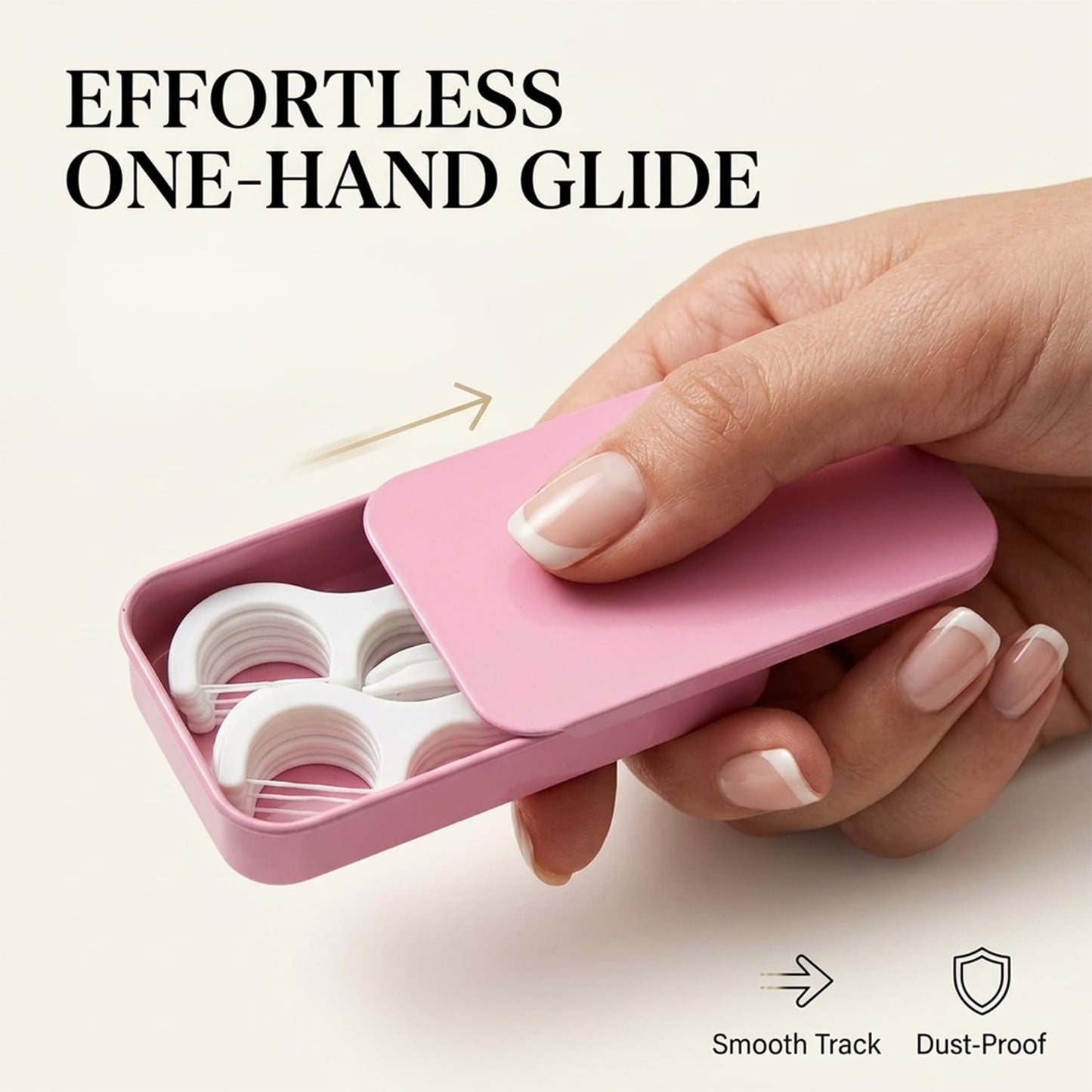 LIGHUFEIC 2Pack Dental Floss Portable Case,Dental Floss Dispenser,Convenient Refillable Glide Travel Adult Floss Box for Travel, Dates,Dinners and Hotels(Pink)
