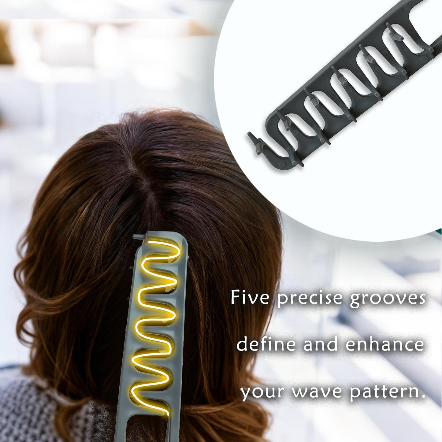Texture Comb for Volumizing & Styling, Wide Tooth Comb for Curly Hair Men & Women, Anti-Frizz Root Lifting Styling Tool (Deep Gray)