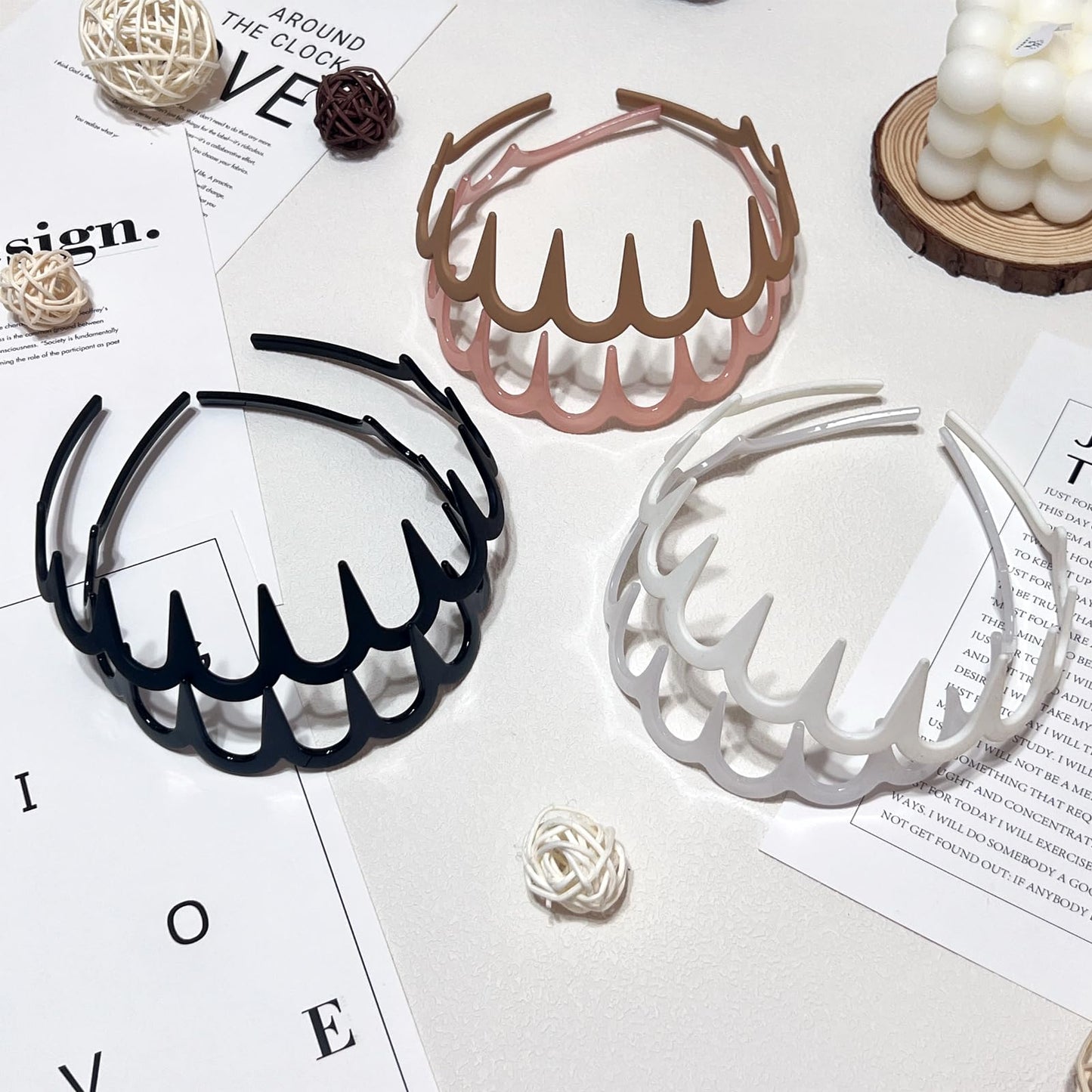 Elevate Your Style with 6Pcs Zig Zag Shark Tooth Headbands – Fun Comb Plastic Hoop U Shaped Hair Bands with Wavy Teeth, Perfect Hair Accessory for Women & Girls (6 Color)