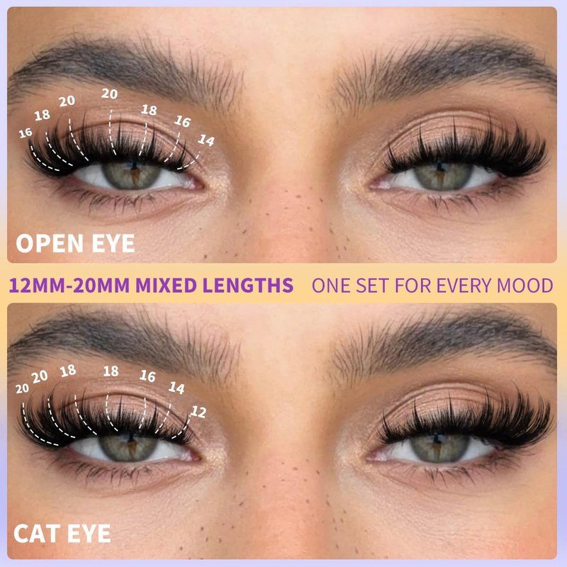 Lash Clusters with Spikes - Fluffy Mink Eyelash Extensions 12-20mm | 216pcs DIY Wispy Individual Lashes