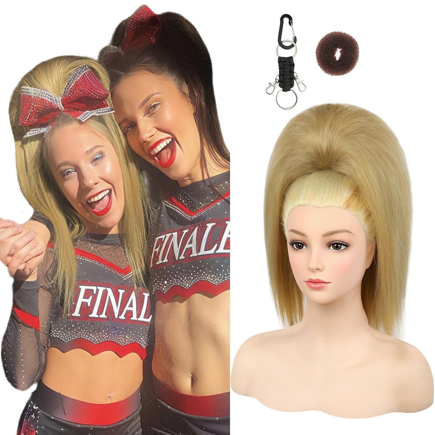 Cheer Ponytail Hair Piece - 100% Super Protein Fiber, Silky Smooth | 18" Fluffy Extension in Mocha Melt