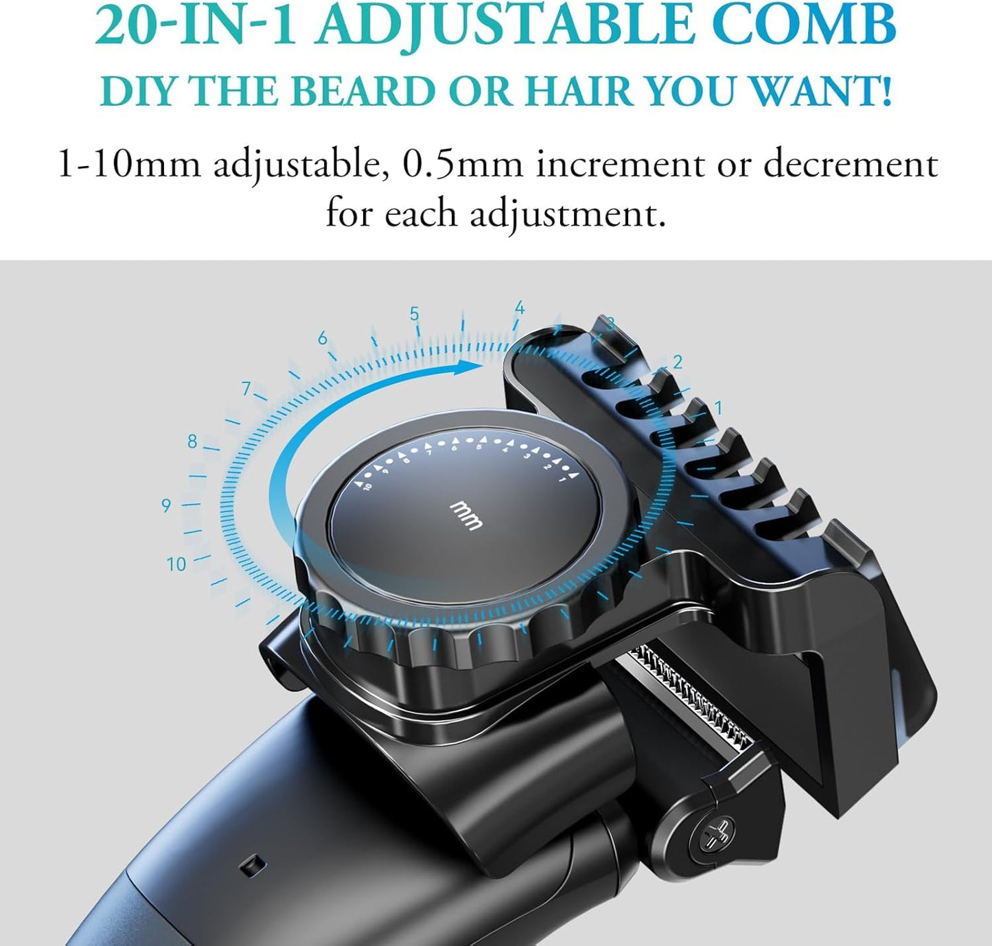 Body Hair Trimmer for Men - 2 in 1 Dual-Head Mens Beard Trimmer with Nose Hair Trimmers for Beard Armpit Groin Pubic Ball Shavers IPX6 Waterproof Travel Lock Rechargeable Body Shavers for Men Gift